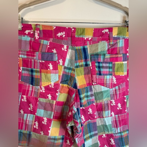 Walt Disney World Women’s Mickey Mouse Madras Plaid Patchwork Shorts Size Large - Picture 7 of 7